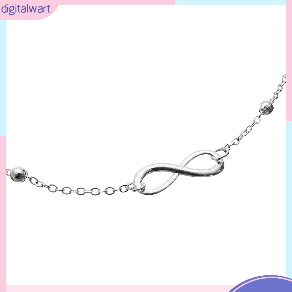 Lắc chân móc xích 2 lớp phối mặt hình vô cực độc đáo thời trang cho nữ