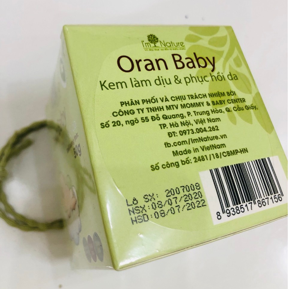 (+Quà) Kem Chống Muỗi Oran Baby I'm Nature - Làm Dịu Và Phục Hồi Da Do Muỗi Đốt Cho Bé 50gr