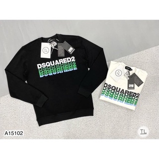 áo sweater dsquared chữ đổi màu xanh lá, áo dài tay cổ tròn dsquared2 Ht