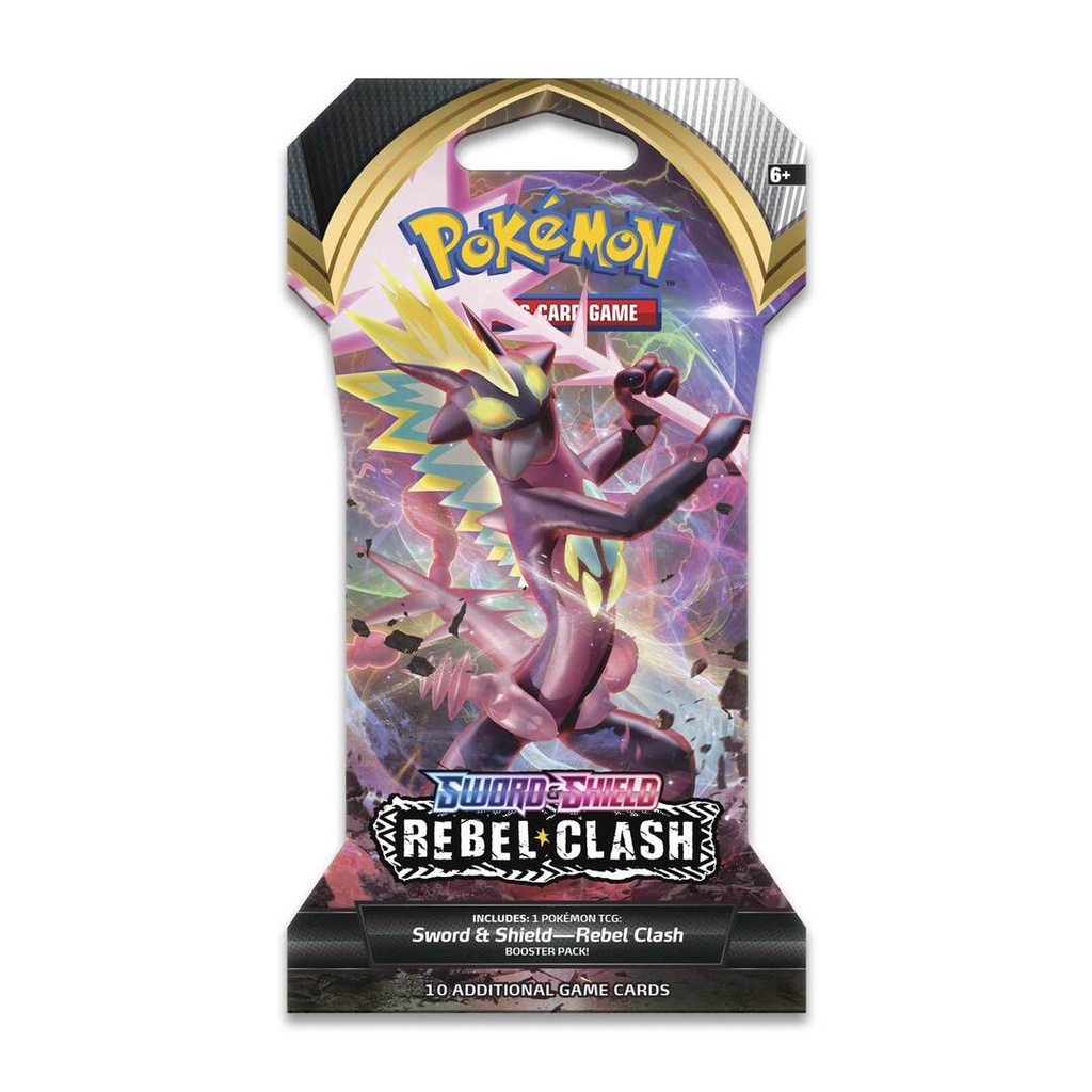 Bài Pokemon TCG Sword &amp; Shield Rebel Clash Sleeved Booster Pack Build Deck CHÍNH HÃNG MỸ POKTCGUSBP22