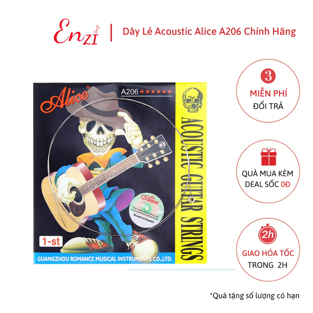 Dây lẻ acoustic Alice AW436 cho đàn guitar dây sắt chính hãng Enzi