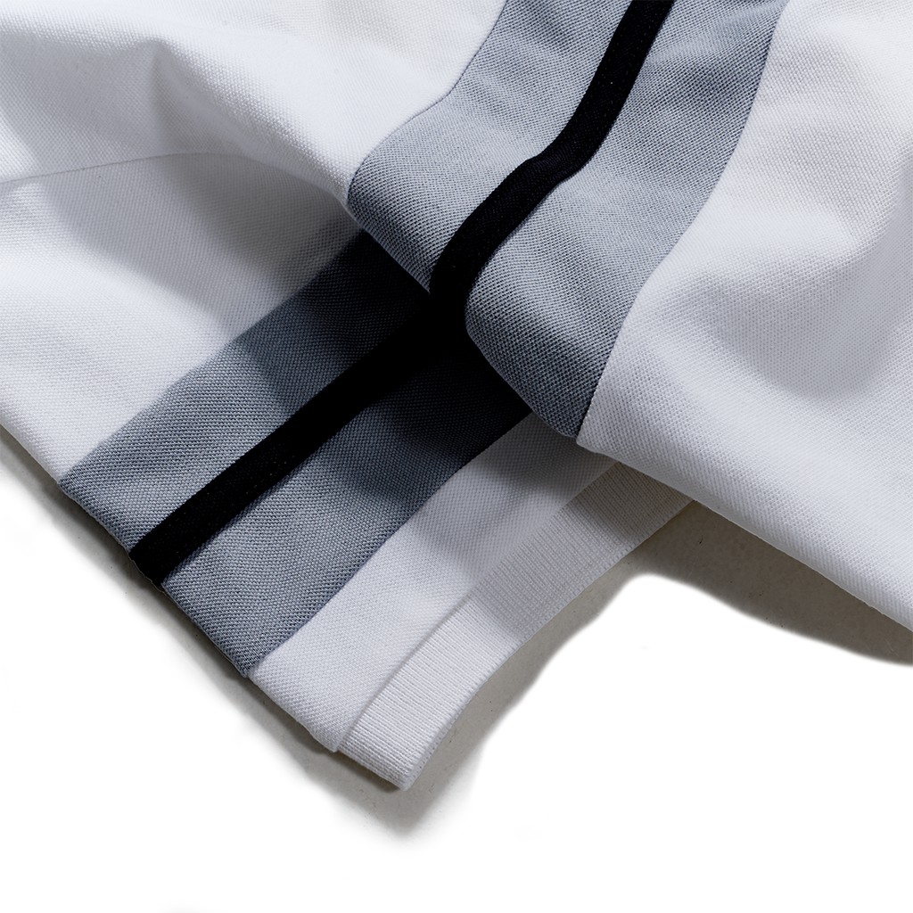 Áo thun polo nam trắng có cổ đẹp MATANO - Áo phông polo nam cổ trụ bẻ, vải cá sấu cotton cao cấp, phối màu kẻ ngang 024 | BigBuy360 - bigbuy360.vn