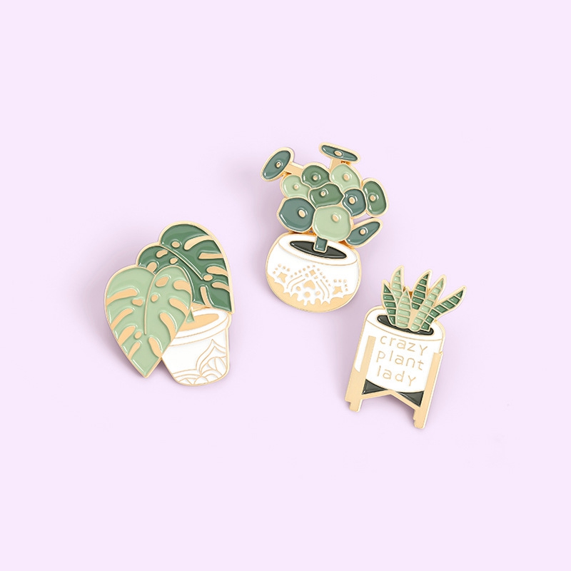 Ghim Cài Áo Tạo Hình Chậu Cây Độc Đáo