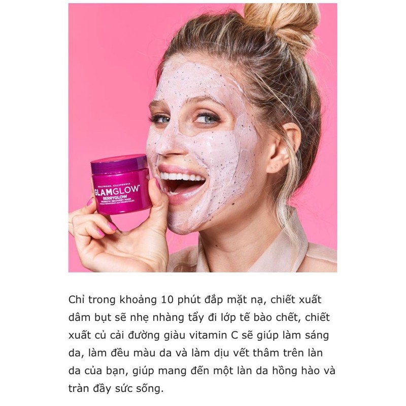 Mặt nạ phục hồi GlamGlow Berry Glow Probiotic Recovery Mask Fullsize (bill mỹ)