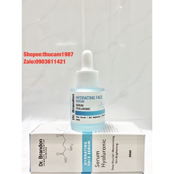 Serum Dr. Brandon HYALURONIC dưỡng ẩm làm sáng da gấp 5 lần 20ml.