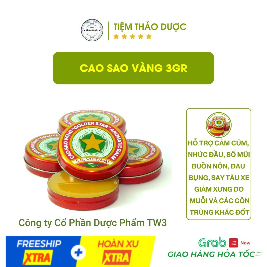 Combo  Cao Sao Vàng ( Dầu Cù Là) Dược TW 3 3gr