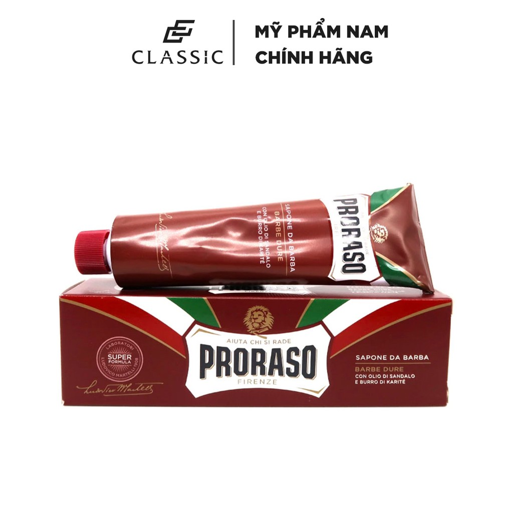 Kem Cạo Râu Proraso Shaving Cream Tube Nourish Sandalwood (Red)