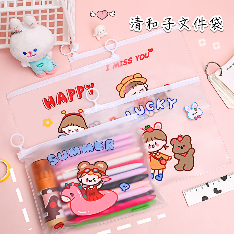 Túi đựng bút chất liệu nhựa trong suốt chống thấm nước dành cho học sinh