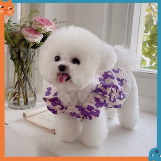 Quần áo thú cưng cho chó Mùa hè Phong cách mới Váy ren hoa nhỏ Teddy Bichon Cat Vest