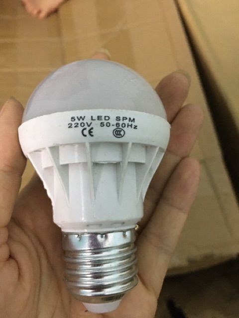 Bóng led búp tròn 5w đuôi E27 ánh sáng vàng