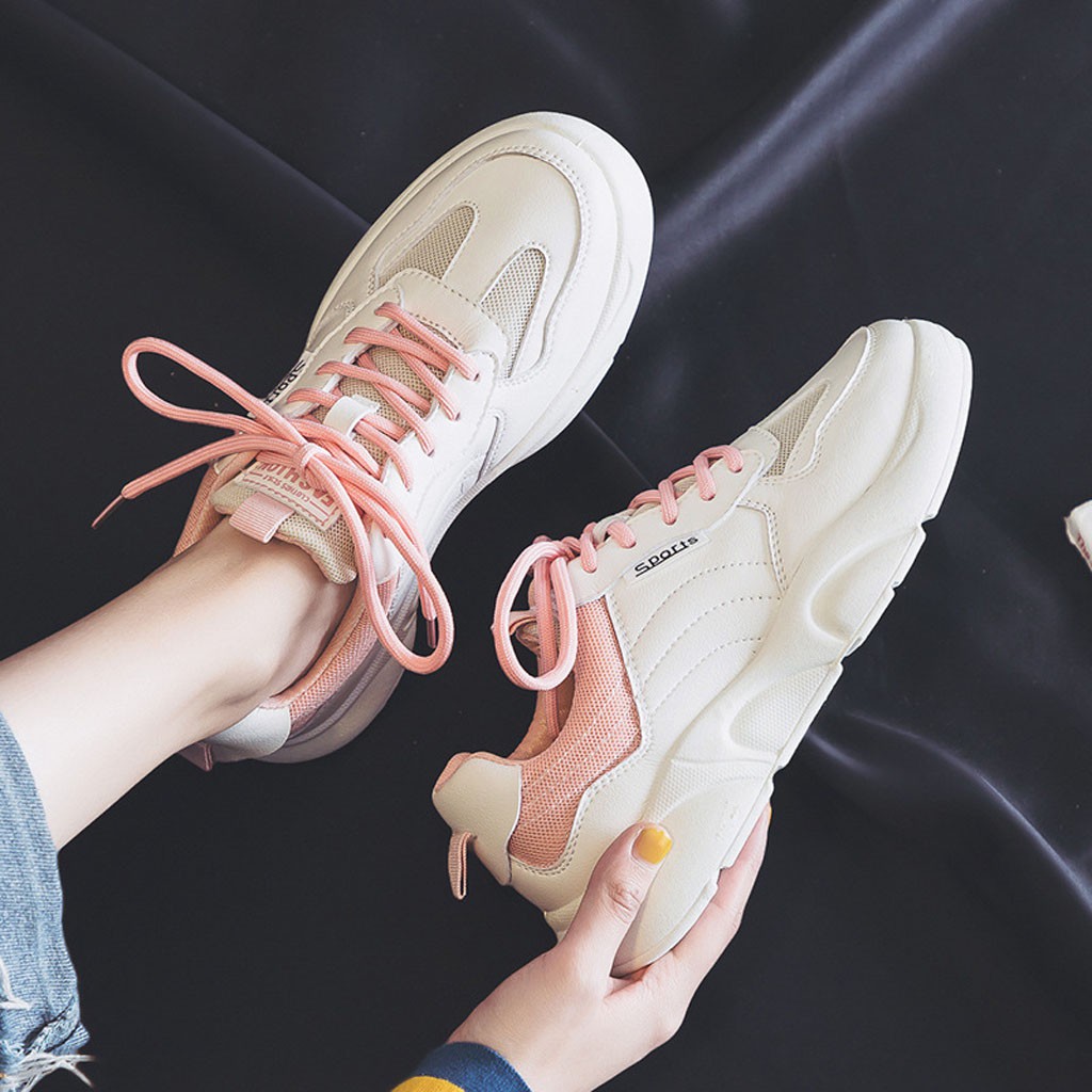 Giày Thể Thao Nữ [ HOT 2020 ] Giày Trắng Với Dây Buộc Nhiều Màu Phong Cách Cực Hot - G12 | BigBuy360 - bigbuy360.vn