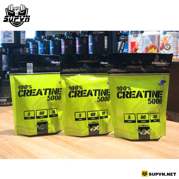 100% Creatine 5000 VitaXtrong 300Gram - Creatine Hỗ Trợ Tăng Sức Mạnh Cơ Bắp 60 Serving VX
