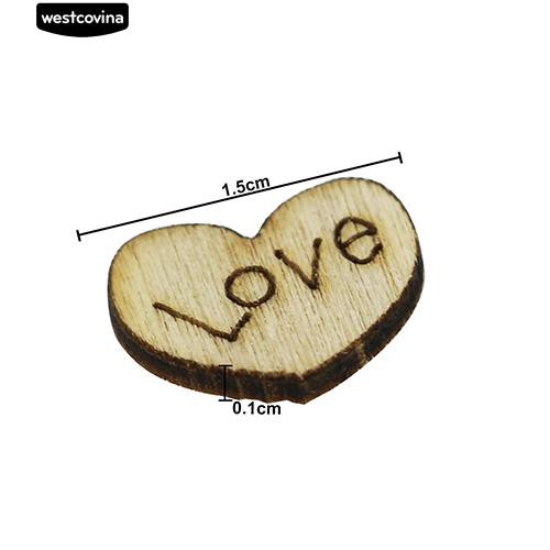 Set 100 Nút Gỗ Hình Trái Tim Xinh Xắn Dùng Để Trang Trí Đồ Thủ Công