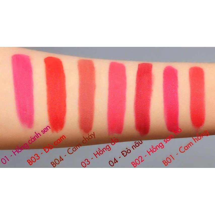 Son lì bền màu lâu trôi suốt 8h và không khô môi Extra Makeup Matte Lipstick B - 01( Cam Hồng) 3.5g- Hàn Quốc Chính Hãng