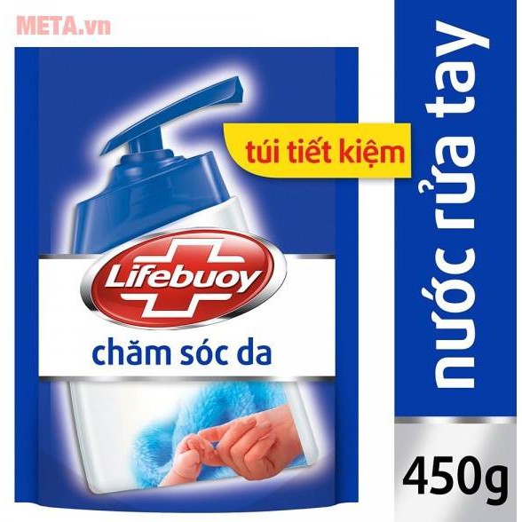 Nước rửa tay Lifebuoy 450g chăm sóc da túi