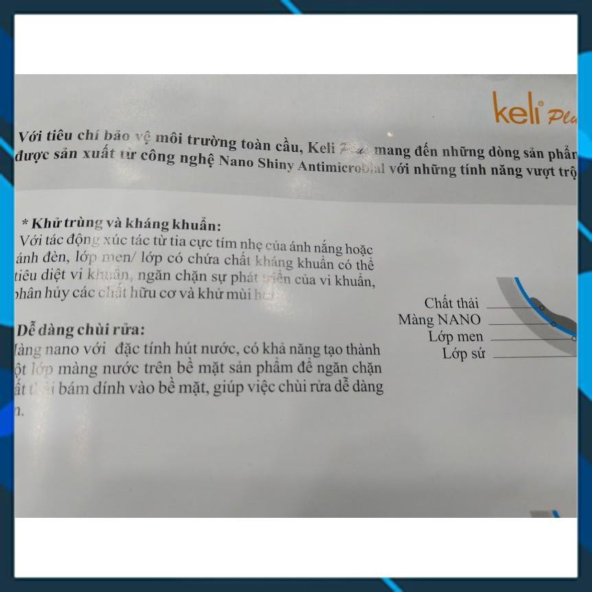 Bàn cầu 1 khối cao cấp Keli Plus C85, xả xoáy, nắp êm, men chống bám. Bảo hành 10 năm