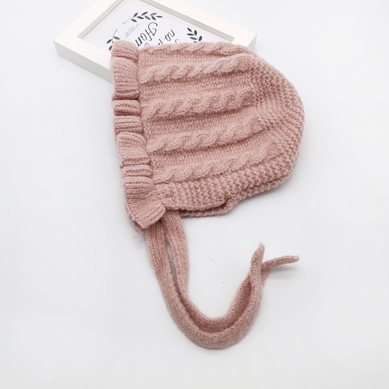 Mũ len công chúa viền bèo cho bé cực xinh MS-02