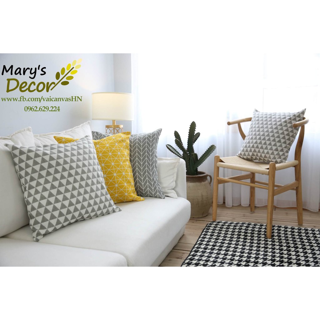 Gối tựa sofa Mary Décor - họa tiết Họa tiết vàng G-E01