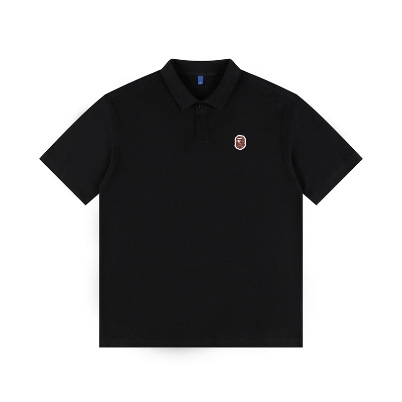 Bape Áo polo Ngắn Tay Dáng Rộng Thời Trang Mùa Hè Giản Dị Dành Cho Nam