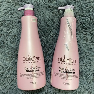 Dầu Gội xả tái tạo tóc hư tổn Damage Care Obsidian 1000mlx2 { New 2024 }