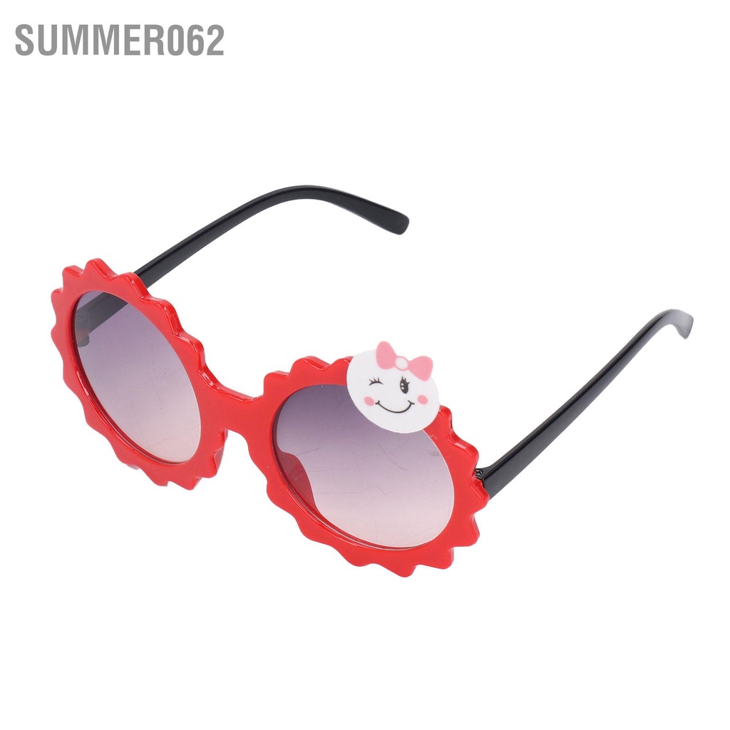 Set 6 Kính Mát Tròn Màu Sắc Tươi Sáng Họa Tiết Hoa Thời Trang Phổ Biến Dành Cho Trẻ Em