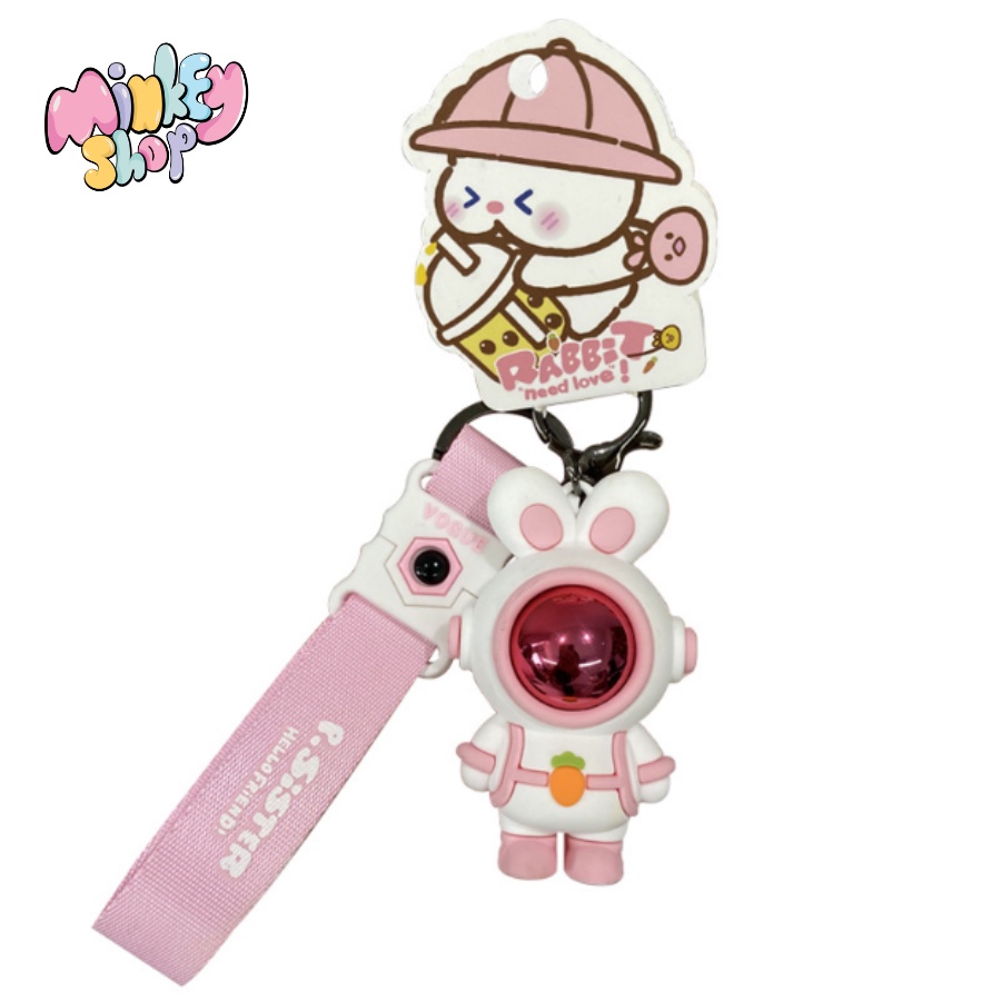 Móc Khóa Đẹp Hình Thỏ Phi Hành Gia Dễ Thương phụ kiện Túi Xách -Minkey