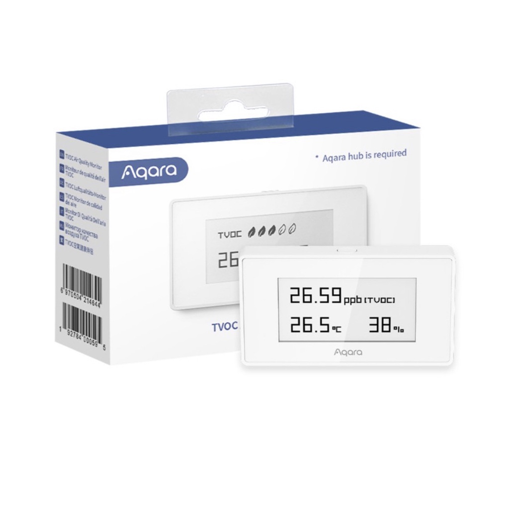 Cảm biến Aqara TVOC Air Quality Monitor - Đo chất lượng không khí, Nhiệt độ và Độ ẩm, Cảnh báo ôi nhiễm, BH 12 tháng