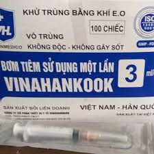 Bơm tiêm sử dụng 1 lần 3ml Vinahankook