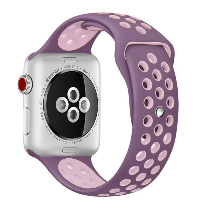 Dây đeo silicon thời trang cho đồng hồ thông minh Apple Watch Series 1 / 2 / 3 / 4/5/6/se (38mm / 42mm) / 40mm / 44mm