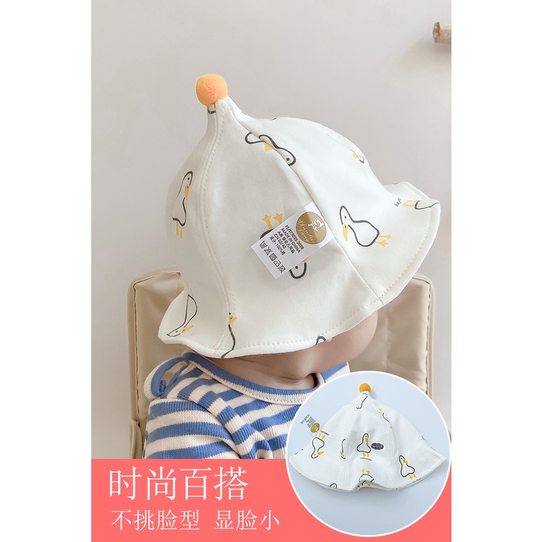 Nón Tai Bèo Vải Cotton Mỏng Thời Trang Xuân Thu Dễ Thương Cho Bé Sơ Sinh