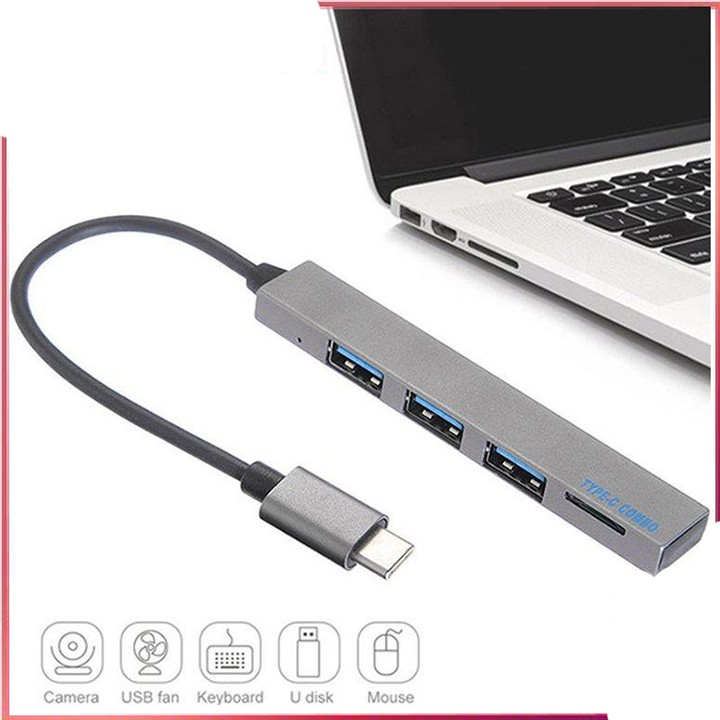 Đầu Chuyển Type C Sang Usb 3.0 Với Khe Đọc Tf Cho Macbook