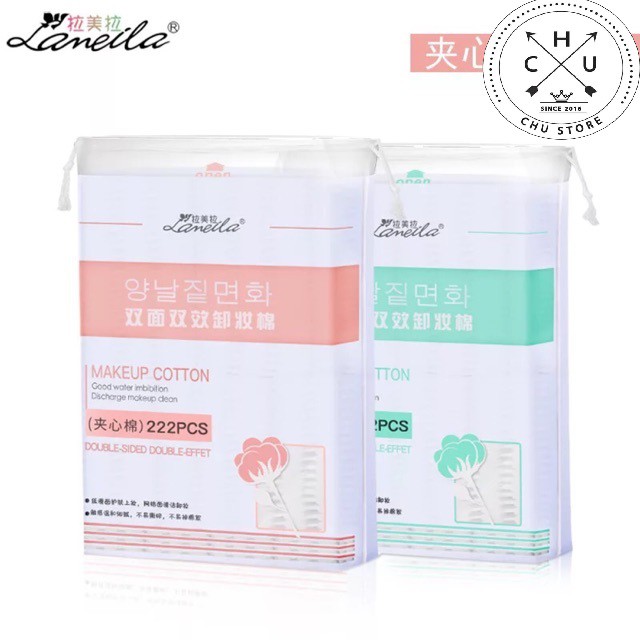 Bông Tẩy Trang 3 Lớp Cotton Pads Lameila Maycreate Laneila Mofa Meiren Túi 222 miếng