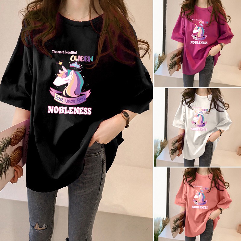 NRVP Áo Thun Tay Ngắn Dáng Rộng In Họa Tiết Thời Trang Mùa Hè Hàn Quốc Mới 2021