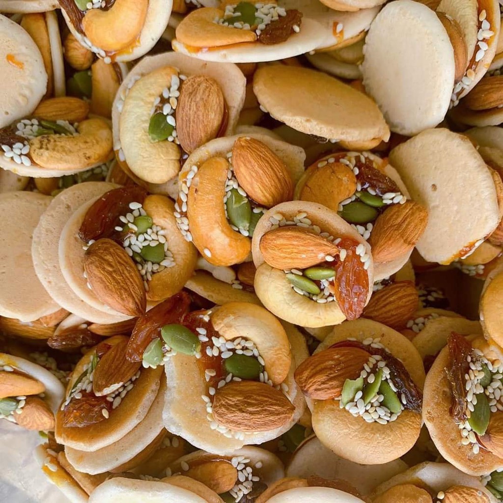 BÁNH ĐỒNG TIỀN MIX HẠT ĐIỀU HẠNH NHÂN BÍ NHO 100G/200G/500G/1KG