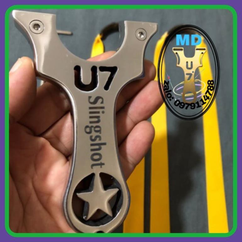 Ná cao su U7 - Inox bóng + 2 dây