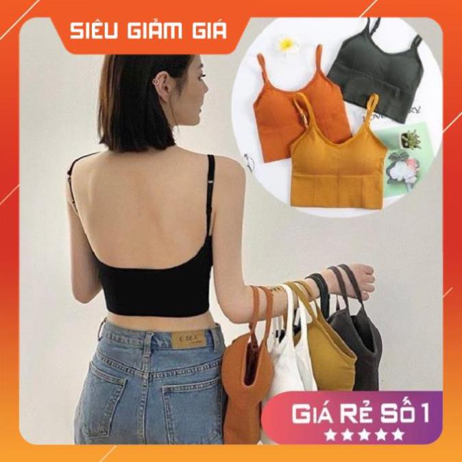 Áo Bra hở lưng sexy [Loại 1 - Freeship] Croptop đi biển cực xinh - áo tập gym/yoga không gọng, đệm massage đẩy ngực