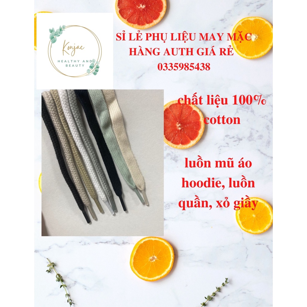 Dây luồn giày thể thao, mũ áo, quần chất liệu cotton bền đẹp dài 110cm nhiều màu