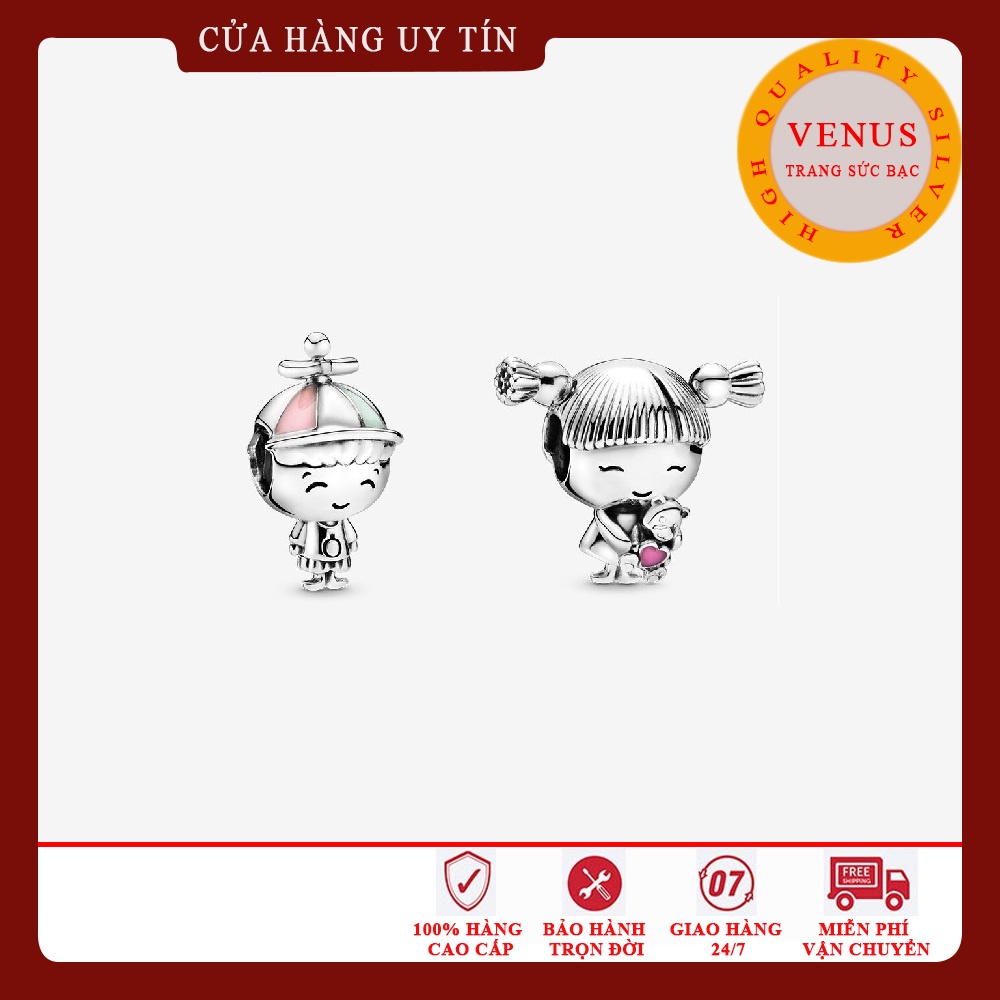 Charm Bé Trai Bé Gái- S925 ALE- Trang Sức Bạc Venus