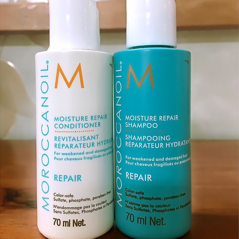 Dầu gội xả phục hồi dưỡng ẩm Moroccanoil Moisture Repair 70mlx2 ( New 2021 )