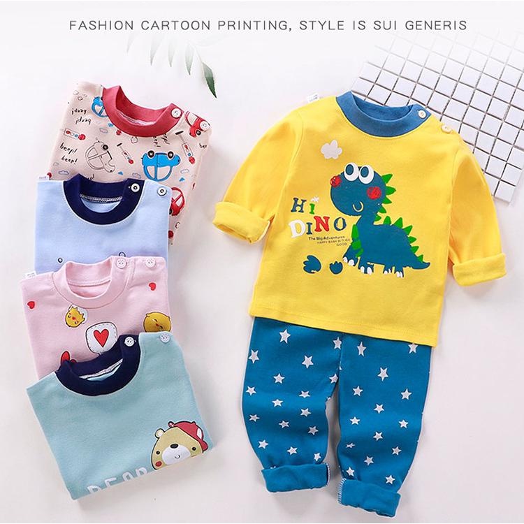 Bộ Đồ Ngủ Cotton In Họa Tiết Chấm Bi Hoạt Hình Dễ Thương Cho Bé Sơ Sinh