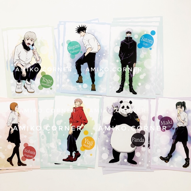 Bộ hình postcard Jujutsu no kaisen jjk hàng chính hãng