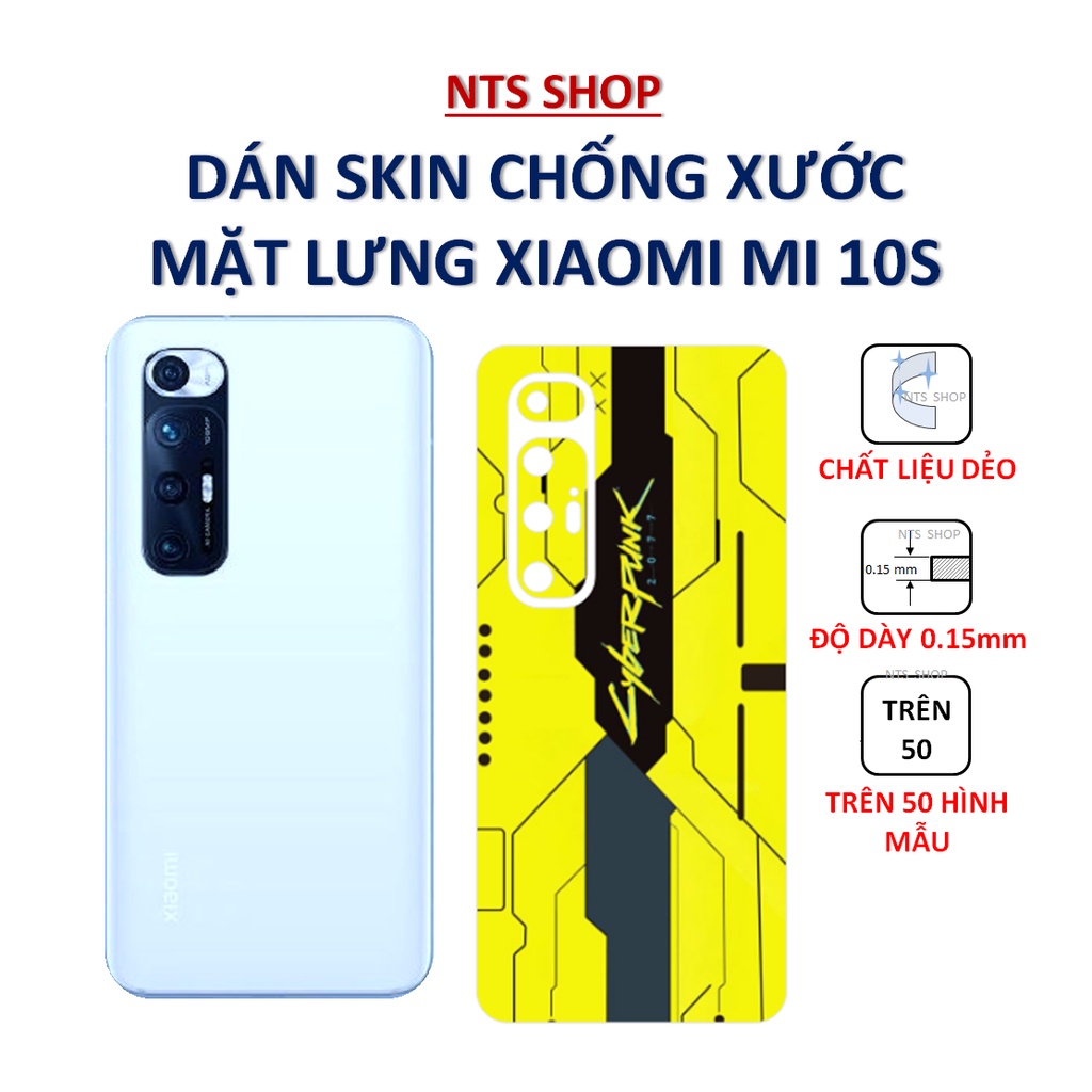 Dán skin  mặt lưng Xiaomi Mi 10S