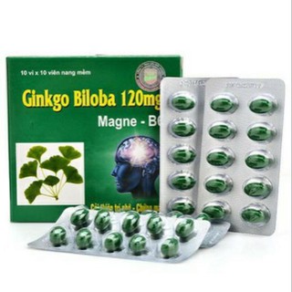 (Nhà thuốc 24h/7) Ginkgo Biloba 120mg Bổ Sung Dưỡng Chất Cho Não Q10 100 viên