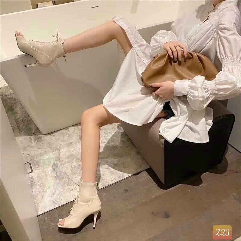 Gót nhọn Boot cao 7 phân