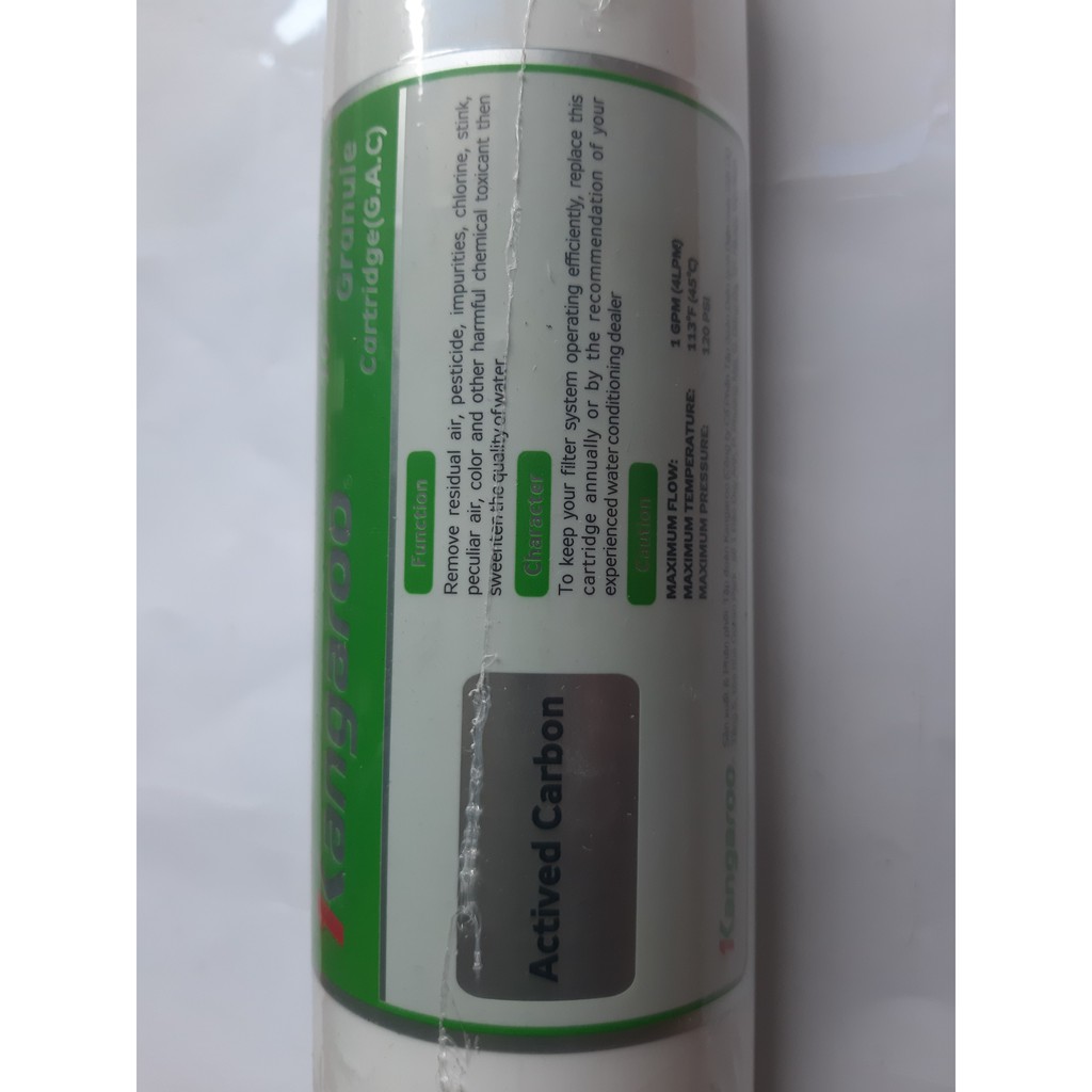 Lõi lọc thô số 2 - Than G.A.C. Máy lọc nước Hydrogen KG100HK,Máy lọc nóng lạnh 10A4.