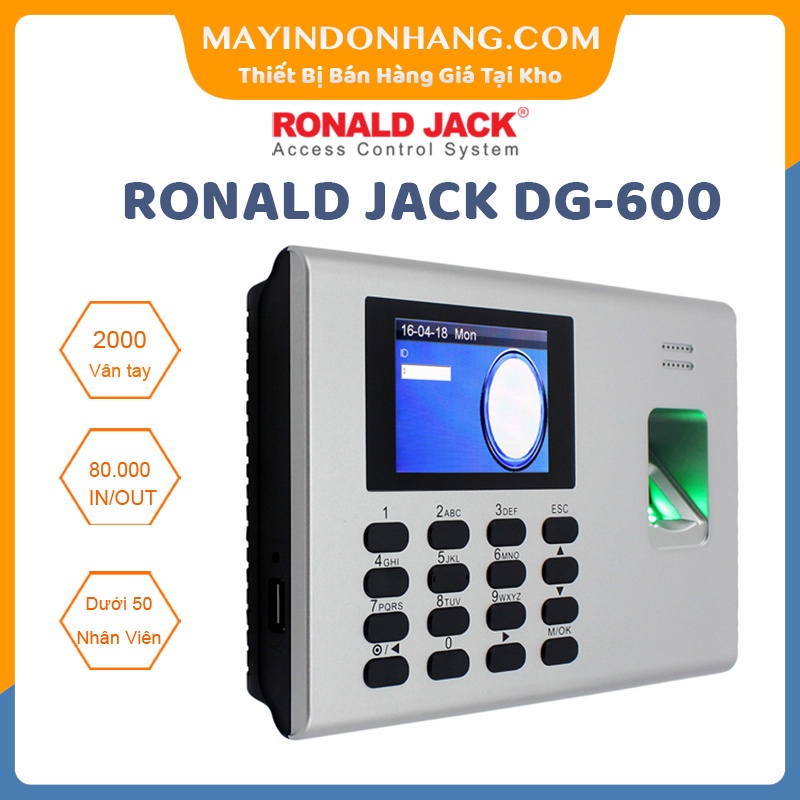 Máy chấm công vân tay Ronald Jack DG 600 - 2000 Vân Tay