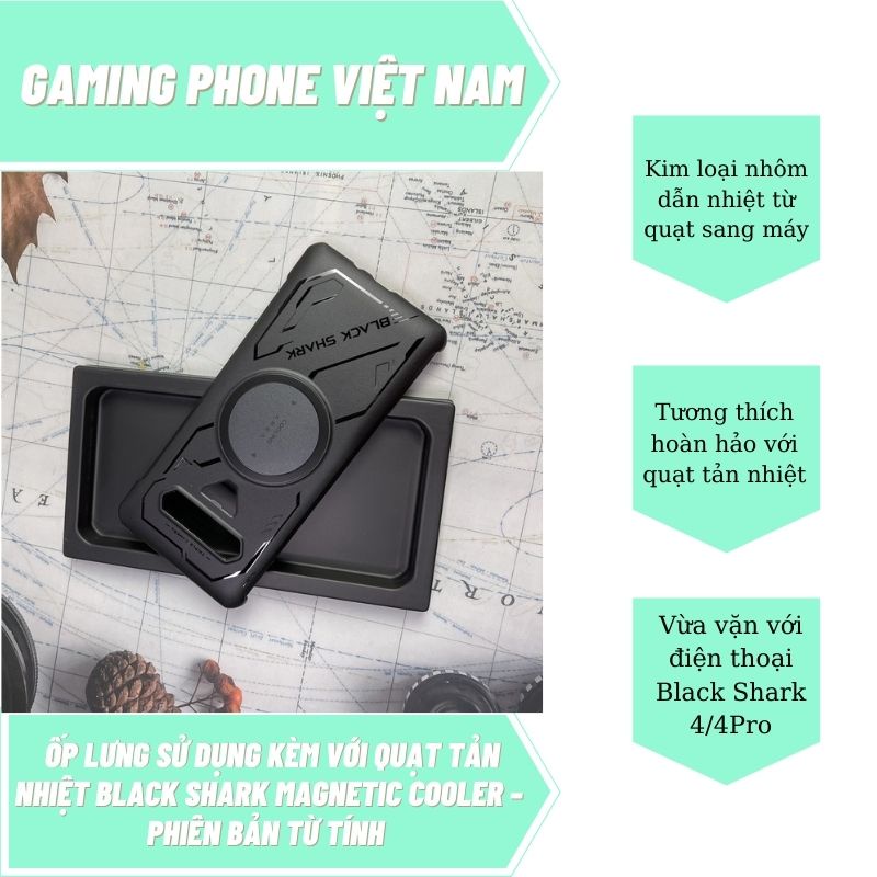 Ốp Tản Nhiệt Kim Loại Cho Điện Thoại Blackshark 4/ Blackshark 4 pro – Phiên Bản Từ Tính