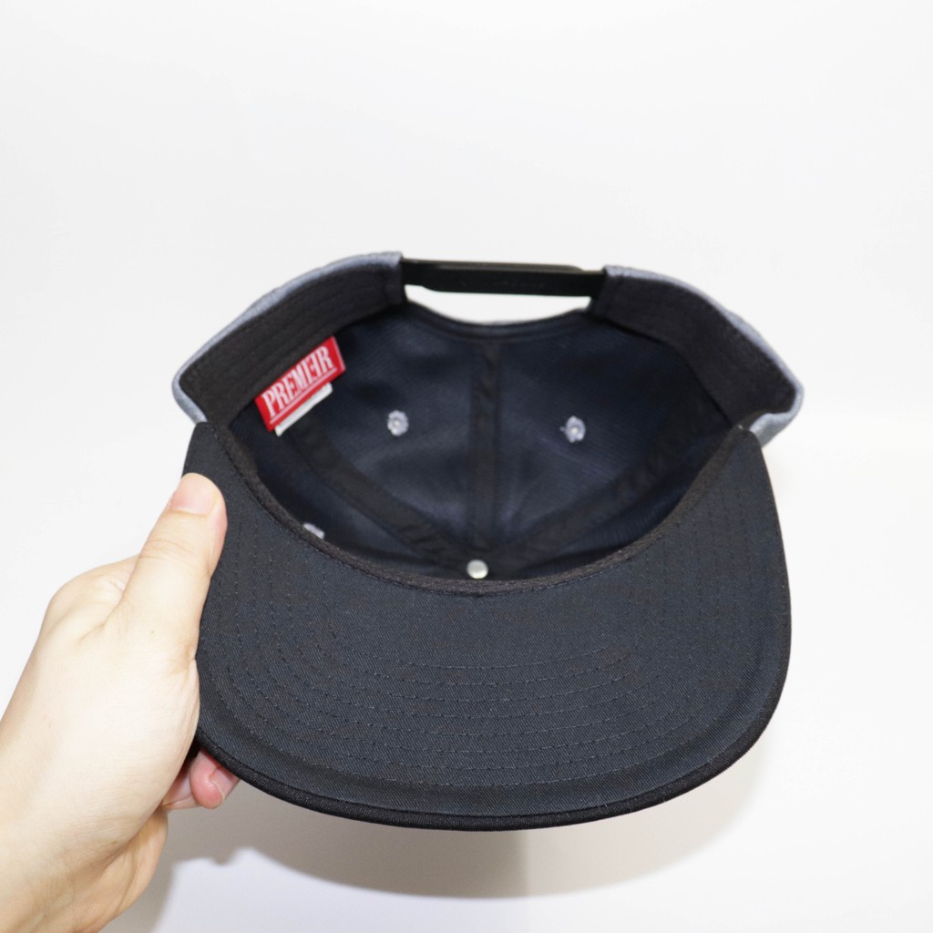 Mũ NHS Snapback Pre Full Xám Đậm Kết Đen PR003
