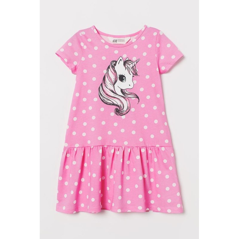 Váy thun HM ngựa Pony hồng bé gái