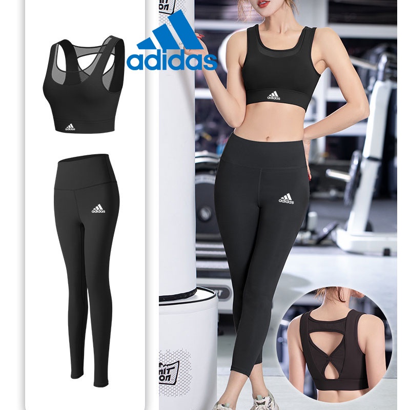 Adidas Set Đồ TậP GồM Bra + QuầN Legging + ÁO Thun Thể Thao / TậP Gym / Yoga Adidas
